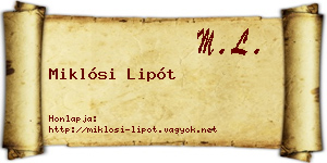 Miklósi Lipót névjegykártya